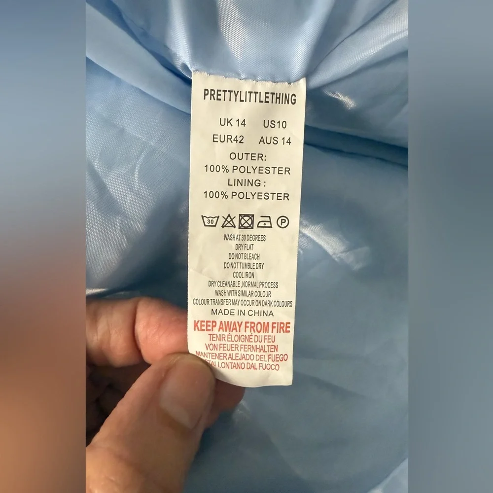 Prettylittlething blue Teddy Coat - Picture 6 of 8